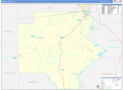 Russell County, AL Digital Map Basic Style