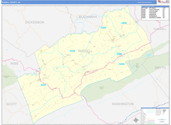 Russell County, VA Digital Map Basic Style