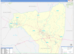 Rutherford County, NC Digital Map Basic Style