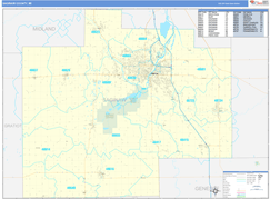 Saginaw County, MI Digital Map Basic Style