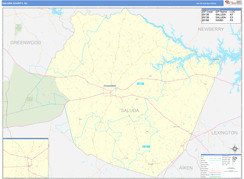 Saluda County, SC Digital Map Basic Style