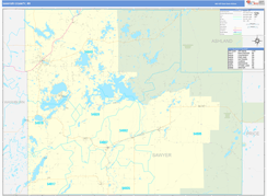 Sawyer County, WI Digital Map Basic Style