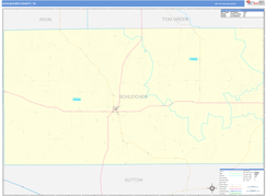 Schleicher County, TX Digital Map Basic Style