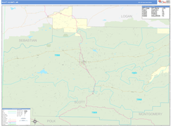 Scott County, AR Digital Map Basic Style