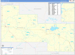 Shawano County, WI Digital Map Basic Style