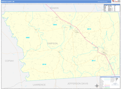 Simpson County, MS Digital Map Basic Style