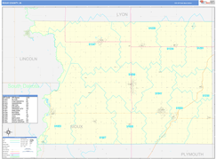 Sioux County, IA Digital Map Basic Style