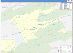 Smyth County, VA Digital Map Basic Style