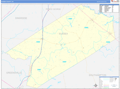 Sussex County, VA Digital Map Basic Style