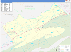 Tazewell County, VA Digital Map Basic Style