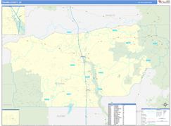 Tehama County, CA Digital Map Basic Style