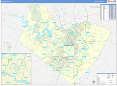Travis County, TX Digital Map Basic Style