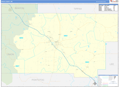 Union County, MS Digital Map Basic Style