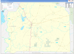 Vernon Parish (County), LA Digital Map Basic Style