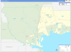 Wakulla County, FL Digital Map Basic Style