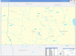 Waushara County, WI Digital Map Basic Style