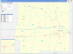 Wayne County, IN Digital Map Basic Style