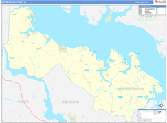 Westmoreland County, VA Digital Map Basic Style