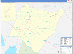 Williamsburg County, SC Digital Map Basic Style