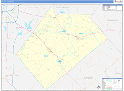 Wilson County, TX Digital Map Basic Style