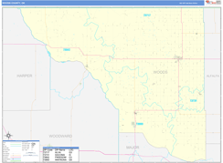 Woods County, OK Digital Map Basic Style
