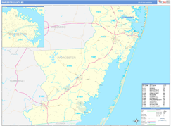 Worcester County, MD Digital Map Basic Style
