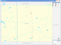 Worth County, IA Digital Map Basic Style