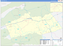 Wythe County, VA Digital Map Basic Style