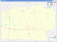 Yadkin County, NC Digital Map Basic Style