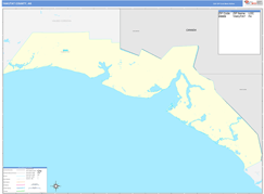 Yakutat Borough (County), AK Digital Map Basic Style
