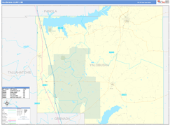 Yalobusha County, MS Digital Map Basic Style