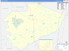 Yazoo County, MS Digital Map Basic Style
