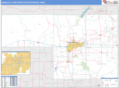 Amarillo Metro Area Digital Map Basic Style