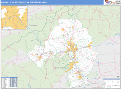 Asheville Metro Area Digital Map Basic Style
