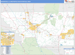 Bakersfield Metro Area Digital Map Basic Style