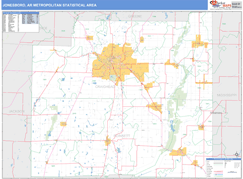 Jonesboro Metro Area Digital Map Basic Style