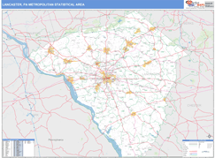 Lancaster Metro Area Digital Map Basic Style