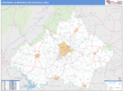 Lynchburg Metro Area Digital Map Basic Style