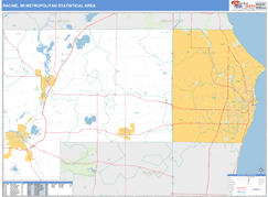 Racine Metro Area Digital Map Basic Style