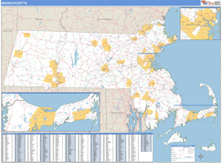Massachusetts Digital Map Basic Style