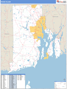Rhode Island Digital Map Basic Style