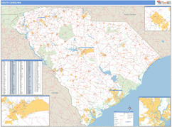 South Carolina Digital Map Basic Style