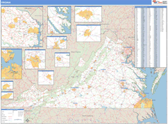 Virginia Digital Map Basic Style