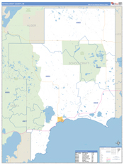 Schoolcraft County, MI Digital Map Basic Style