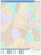 Atlanta Digital Map Color Cast Style