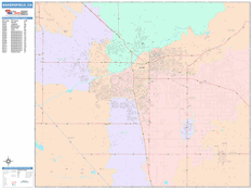 Bakersfield Digital Map Color Cast Style