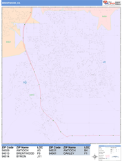 Brentwood Digital Map Color Cast Style