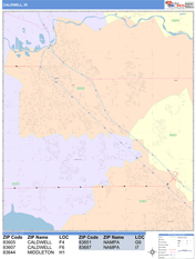 Caldwell Digital Map Color Cast Style