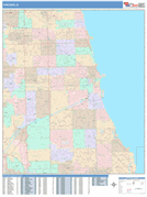 Chicago Digital Map Color Cast Style