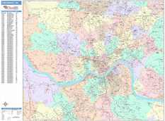 Cincinnati Digital Map Color Cast Style